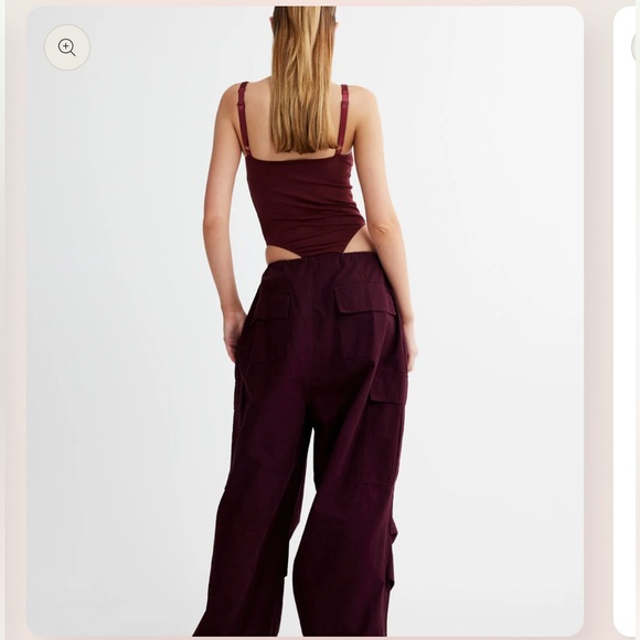 LIONESS Je T'aime Bodysuit Tank Sleeveless Burgundy Wine Women’s Size XL NEW - Picture 4 of 11